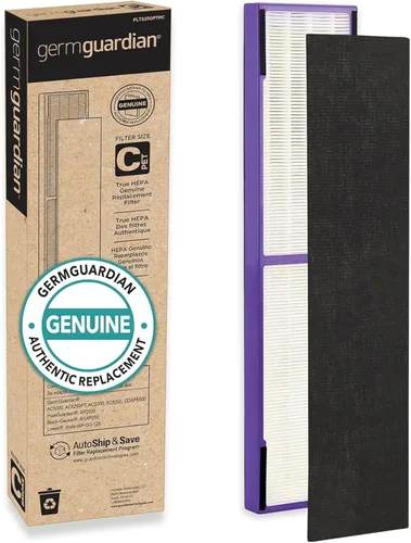 Germ Guardian FLT5250PT True HEPA - Filtro de repuesto genuino C para purificador de aire, con tratamiento Pet Pure para GermGuardian AC5250PT,