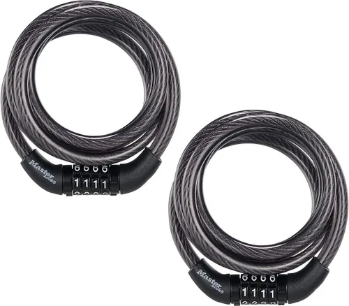 Miniatura 10 de Master Lock Cable de bloqueo de bicicleta con combinación Negro, 8143D