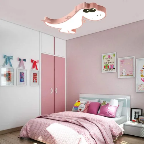 Miniatura 3 de RUNNUP Lámpara de techo LED de dinosaurio creativa, lámpara de techo empotrada para dormitorio de niños, decoración moderna, lámpara colgante
