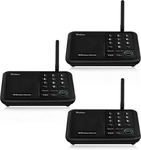 Miniatura 10 de Wuloo Intercomunicadores inalámbricos para el hogar de 1 milla (5280 pies) Rango 10 - Canal, sistema de intercomunicación inalámbrico para el hogar