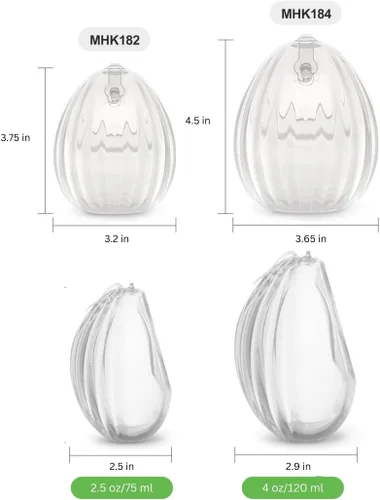 Miniatura 9 de HAAKAA Shell - Extractor de leche manual manos libres, silicona de grado médico, compacto, portátil y discreto, válvula a prueba de fugas, 2.5