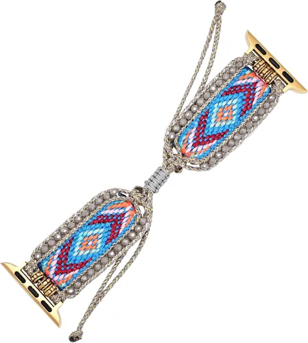 Miniatura 8 de Correa de nailon trenzada de lujo compatible con correas de Apple Watch de 1.575 pulgadas, 1.614 pulgadas, 1.496 pulgadas, pulsera de amistad retro