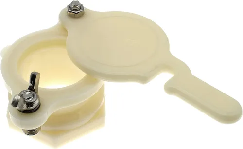 Miniatura 2 de Válvula de compuerta de miel de alta resistencia Nylon Extractor de miel Grifo Cubo Suministros de apicultura con junta y tuerca de ala (blanco)