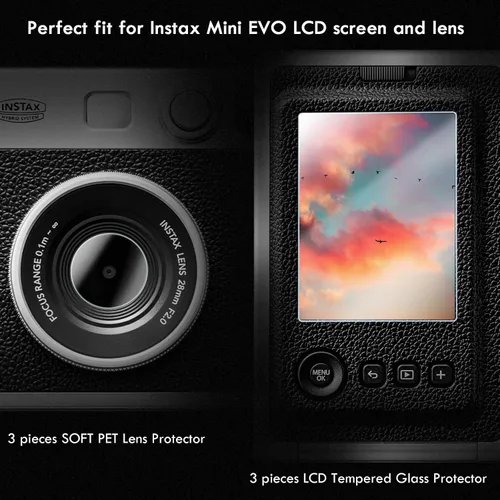 Miniatura 5 de Rieibi Accesorios para cámara instantánea Fujifilm Mini Evo, paquete de regalo de Navidad incluye mini funda transparente Evo y protector de pantalla