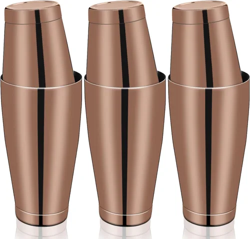 Sabary Juego de 6 cocteleras profesionales Boston de acero inoxidable, mezclador de bebidas Martini, herramienta básica, batido ponderado, juego de