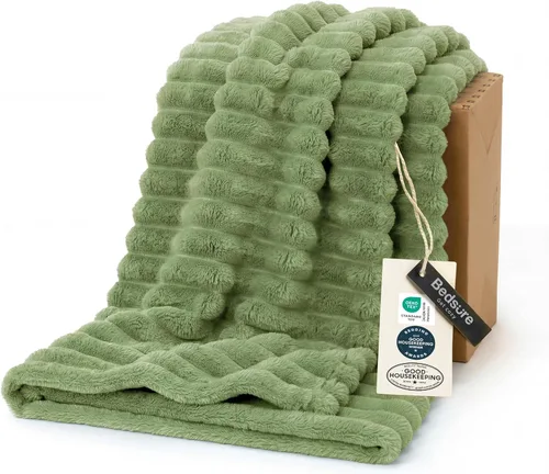 Miniatura 53 de Bedsure GentleSoft - Manta de forro polar azul para sofá, mantas suaves y acogedoras para mujer, lindas mantas pequeñas para niñas, azul claro, 108