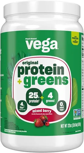 Miniatura 6 de Vega Protein and Greens Proteína en polvo, chocolate, 0.71 oz de proteína a base de plantas más verduras, vegano, sin OMG, proteína de guisante