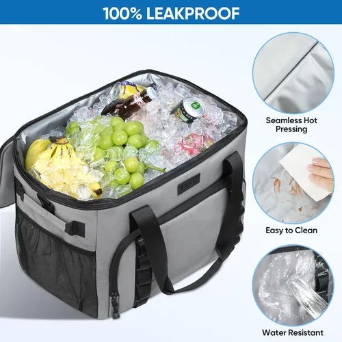 Miniatura 5 de BALEINE Bolsa térmica suave extragrande, enfriador portátil a prueba de fugas, volumen de 40/60 latas para playa, camping, kayak, viajes y viajes