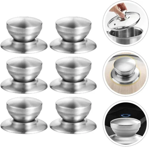 Miniatura 3 de Hemoton Juego de 6 perillas de tapa de olla de repuesto, mango de tapa de cacerola, mango de cacerola, tapa de perilla, cubierta de hervidor