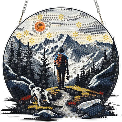 Miniatura 20 de MXJSUA Adornos colgantes de escena de otoño con kits de cadena para adultos, pintura de diamantes de cristal de forma especial 5D, decoración