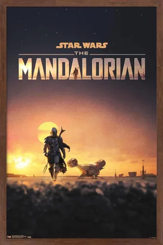 Miniatura 17 de Trends International Star Wars: The Mandalorian - Póster de pared de una hoja D23, 14.725 x 22.375 pulgadas, versión enmarcada de madera de granero