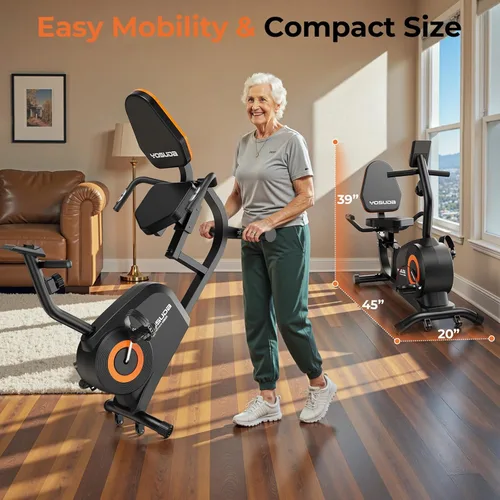 Miniatura 6 de YOSUDA Recumbent Exercise Bike for Home，Magnetic Staionary Bike for Seniors/Adults with Adjustable Seat, 350LB Capacity, 16-level Resistance, LCD