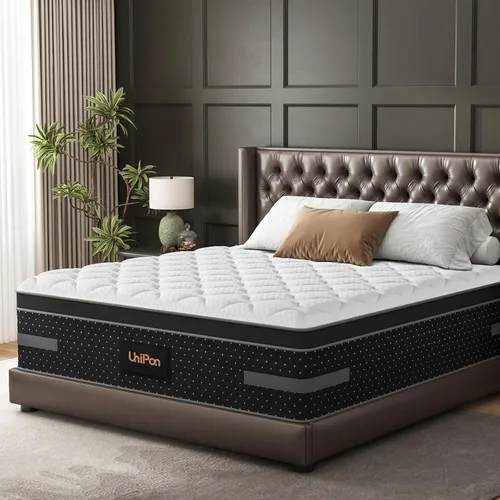 Miniatura 8 de Colchón matrimonial de 10 pulgadas, colchón híbrido de gel refrescante para sueño lateral y alivio de presión con soporte lumbar y de hombro, cama