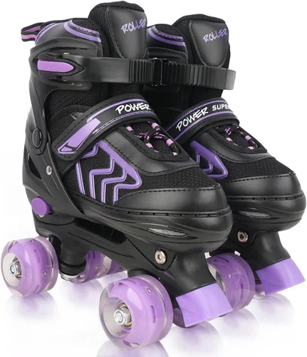 Miniatura 7 de Patines de ruedas ajustables para niños, para hombres, mujeres y niñas, con 8 ruedas de iluminación, para interiores y exteriores, patines
