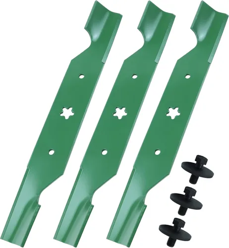 Miniatura 25 de GELASKA Paquete de 2 cuchillas 532138971 para cortacésped de alta elevación con pernos 532193003 – Compatible con cubiertas de cortacésped Craftsman