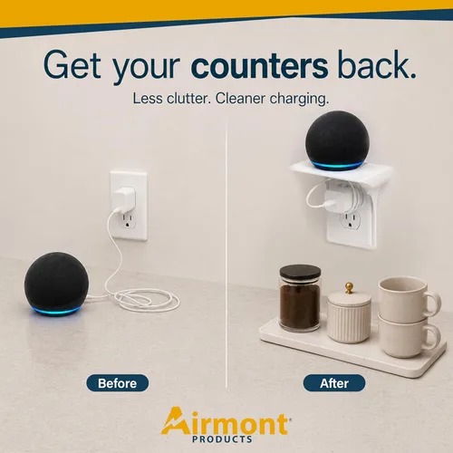 Miniatura 3 de Paquete de 2 estantes de salida – Organizador de montaje en pared para Echo Dot, HomePod Mini, Alexa y dispositivos domésticos inteligentes – Ahorro
