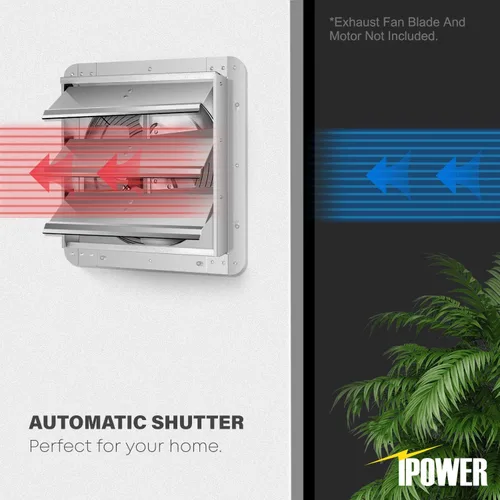 Miniatura 4 de iPower Rejilla de ventilación automática de aluminio cuadrado de 14 pulgadas, color plateado