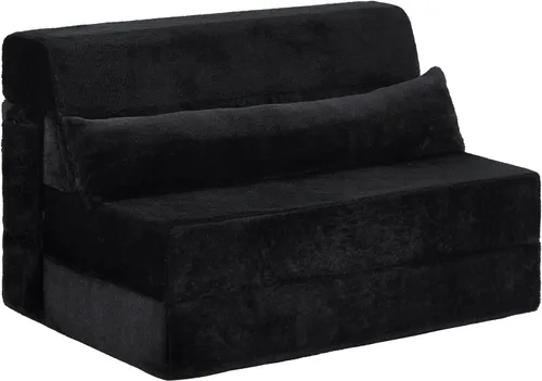 Miniatura 11 de Tiita Sofá cama plegable tamaño individual, colchón convertible con almohada, colchón de pana gruesa para el suelo, sofá cama con bolsillo lateral