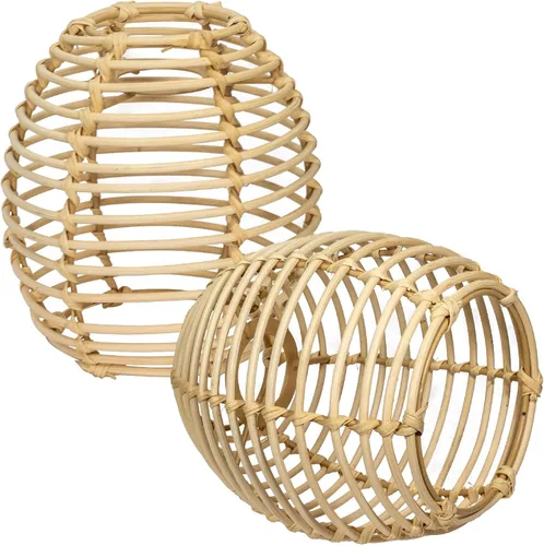 Miniatura 11 de Pantallas de ratán,Cubierta de lámpara colgante de mimbre tejido,Pantalla de ratán Boho para reemplazo de pantalla de lámpara de aplique de pared