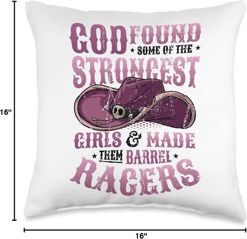 Miniatura 4 de Rodeo Barcel Racerin Designs Barrel Racer Girl Barel Racing - Almohada (16 x 16 pulgadas), multicolor