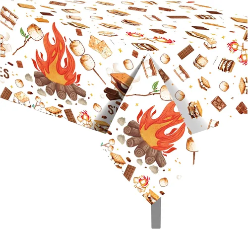 Miniatura 68 de 1 paquete de mantel de plástico con diseño de bandera americana del 4 de julio para fiesta, 54 x 87 pulgadas de largo, mantel rectangular para bufé