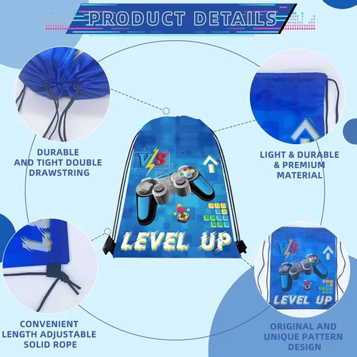 Miniatura 4 de 122 piezas de recuerdos de fiesta de videojuegos, recuerdos de fiesta de jugadores para niños, incluye bolsas con cordón de fiesta de videojuegos