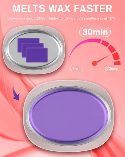 Miniatura 4 de Máquina de cera de parafina para manos y pies - Kit de calentador de cera de parafina hidratante con temporizador automático y función de mantener