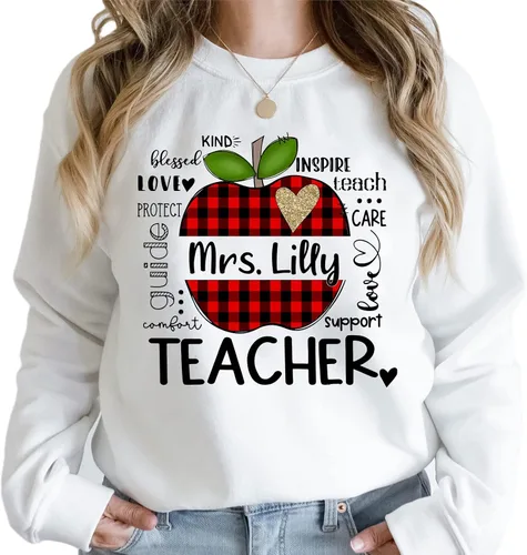 Miniatura 8 de NAZENTI Camisas personalizadas para profesores, regalos para profesores, camisa de regreso a la escuela, camisas para profesores preescolares