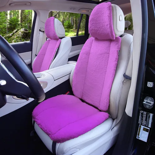 Miniatura 8 de FH Group Doe16 - Juego de cojines de asiento delantero de piel de conejo sintética, para la mayoría de automóviles, camiones, SUV o camionetas Beige