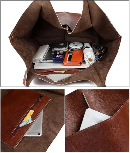 Miniatura 4 de ZOSIVEB Bolso de mano grande, bolso de mano de piel sintética, bolso de hombro, bolso cruzado suave, bolso de viaje de gran