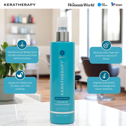 Miniatura 7 de Keratherapy Acondicionador hidratante sin enjuague en aerosol con infusión de queratina, 8.5 onzas líquidas, acondicionador hidratante sin enjuague