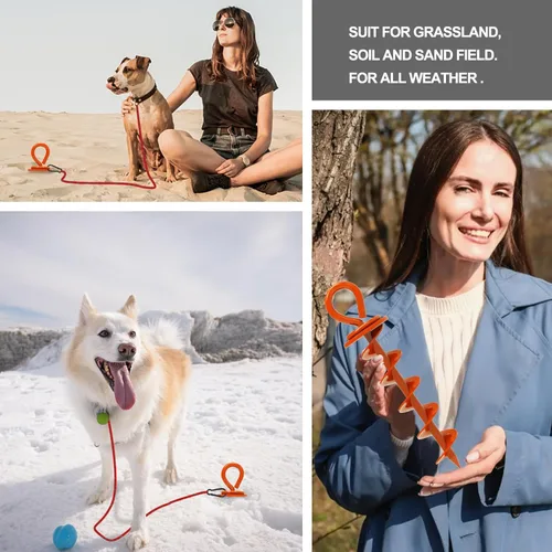 Miniatura 5 de Eurmax USA Estaca de Amarre Resistente para Perros Grandes de hasta 210 libras, Estacas de Perro para Exteriores, Anclaje de Suelo para Correa