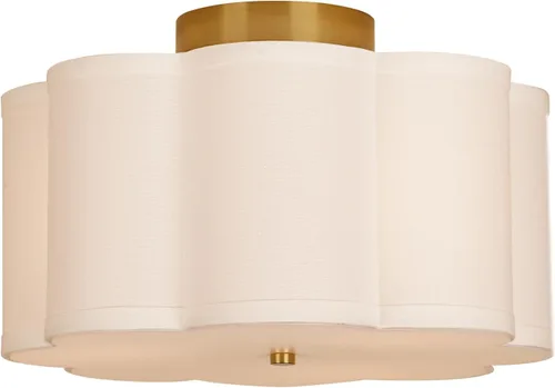 Miniatura 8 de Vexagyle Lámpara de techo moderna de montaje empotrado, lámpara de guardería de 3 luces con pantalla de tela blanca tipo pétalo, lámpara de techo