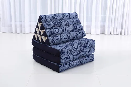Miniatura 6 de Leewadee Colchón de suelo con cojín triangular, silla de piso con soporte para el respaldo, silla reclinable de lectura y cama para dormir, cojín