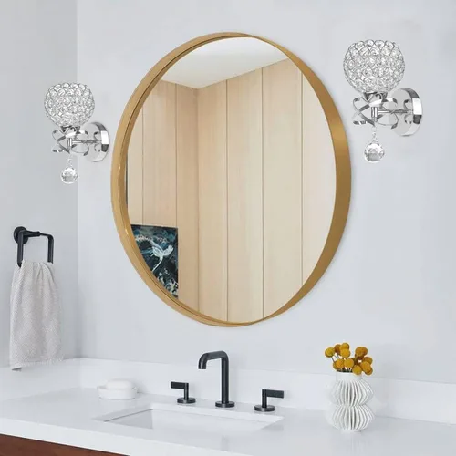 Miniatura 5 de TISLYCO Apliques de cristal plateado – Iluminación de pared moderna con bola de cristal colgante, lámpara de montaje en pared para dormitorio, sala