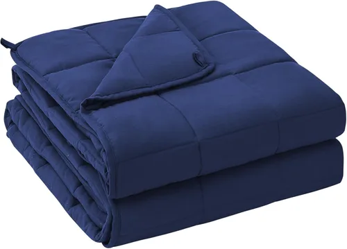 Yescool - Manta con peso para adultos (15 libras, 60 x 80 pulgadas, azul), manta de enfriamiento pesada para dormir, 140-160 libras, manta