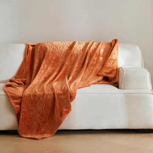 Miniatura 9 de Simple&Opulence Manta naranja quemada para sofá, manta supersuave y esponjosa para mujer, 50 x 60 pulgadas, acogedora y ligera manta de forro polar