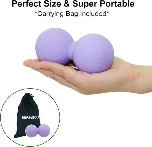 Miniatura 3 de Pelota de masaje de maní duro, bola de masaje de lacrosse doble. Rodillo de movilidad masajeador de tejido profundo para terapia física, liberación