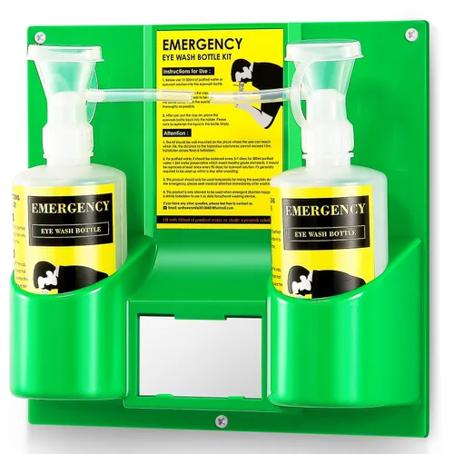 Miniatura 8 de CGOLDENWALL Estación de lavado de ojos de emergencia, estación portátil de lavado de ojos, kit de lavado de ojos montado en la pared, aprobado por