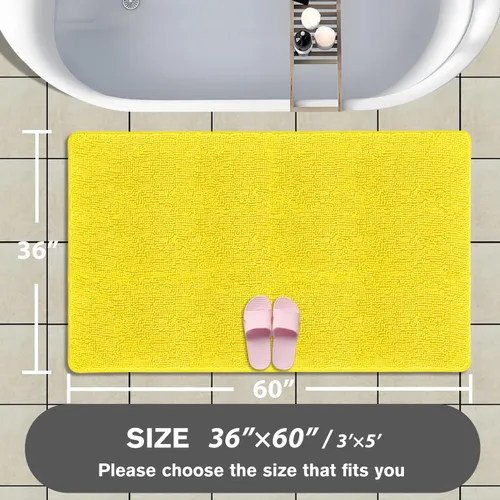 Miniatura 693 de Alfombra de baño pequeña de 12 x 18 pulgadas, lavable y absorbente, antideslizante, alfombra de baño de felpilla gruesa y suave para baño, ducha