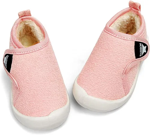 Miniatura 3 de OAISNIT Botas de nieve para bebés y niñas con suela de goma antideslizante, zapatos de invierno con pantuflas casuales de piel de felpa cálida