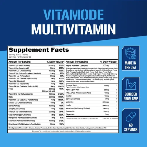 Miniatura 3 de EVL Advanced Daily Multivitamin - Multivitamínico diario avanzado para hombres con minerales esenciales, complejo de fitonutrientes y VitaMode