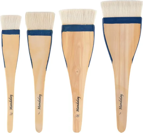 Miniatura 15 de Creative Mark Mandalay - Cepillo profesional de merluza para cabello de cabra – Brocha de pintura de 1-1/2 pulgadas de ancho con mango de paleta