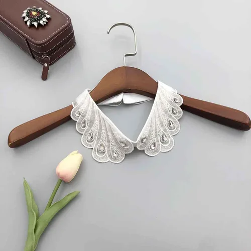 Miniatura 8 de Psivika Paquete de 2 collares de camisa para mujer, cuello falso, desmontable, collar de imitación de Dickey, collar de Peter Pan