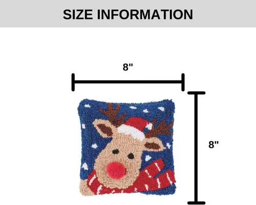 Miniatura 3 de C&F Home Sombrero de Papá Noel con gancho de Navidad pequeña y pequeña almohada decorativa de 8 x 8 pulgadas, Navidad, vacaciones de invierno, copos