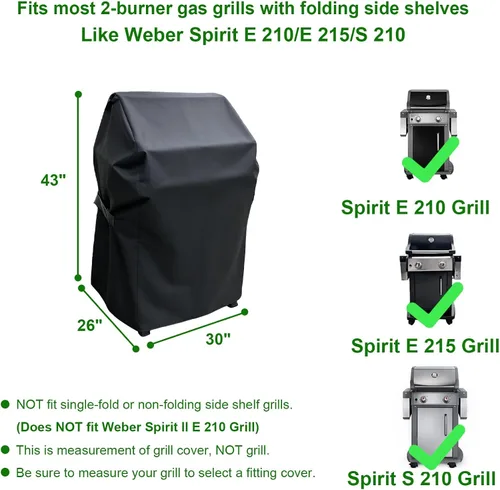 Miniatura 2 de Cubierta de parrilla pequeña impermeable para exteriores para Weber Spirit 210 Series (E 210, S 210, E 215), Charbroil, Kenmore Grills, cubierta