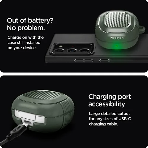 Miniatura 6 de Spigen Funda protectora resistente diseñada para Galaxy Buds Core (2025) / FE (2023) / Buds2 Pro (2022) / Buds 2 (2021) / Buds Pro (2021) / Buds