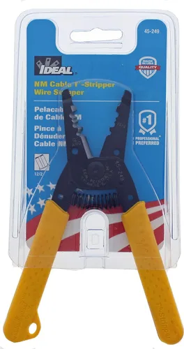 Miniatura 13 de IDEAL Electrical 45-249 12/2 NM T-Stripper - 2/12 AWG, pelacables con agujeros de bucle, nariz de alicate, apertura automática con resorte