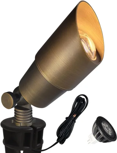 Miniatura 15 de COLOER Foco de paisaje de latón de bajo voltaje (negro) paquete de 1 con carcasa de aluminio de 5 W, foco LED MR16 2700K 450LM CRI85+, iluminación