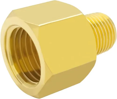 Miniatura 5 de Hooshing 2 piezas de adaptador reductor de rosca macho 1/4" NPT a hembra 1/2" NPT para tubería de latón